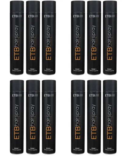 Set 12 - Fixativ Spray cu Fixare Puternica ETB Hair Professional Strong 750 ml