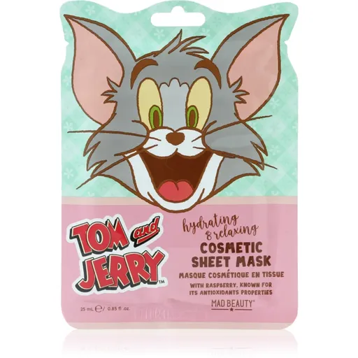 Mad Beauty Tom & Jerry Sheet Mask - Tom mască textilă hidratantă cu acid hialuronic 1 buc