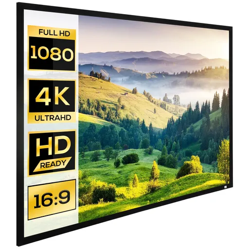 HOMCOM Ecran de Proiecție de 100 Inci, Compatibil cu Proiectoare LED și LCD, Ideal pentru Utilizare Acasă sau la Birou | Aosom Romania