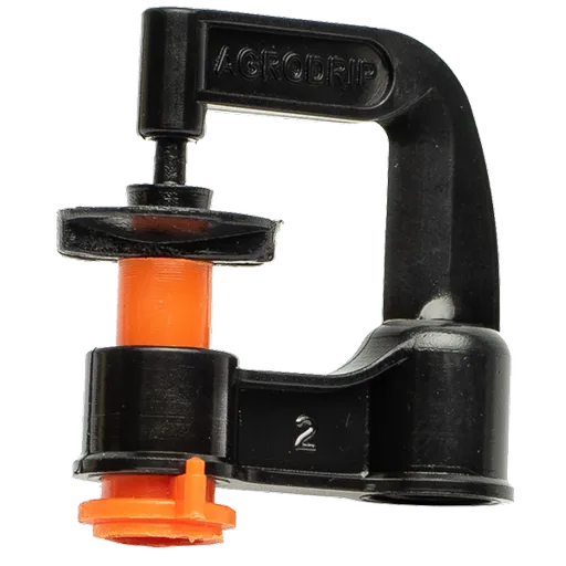 Aspersor Microirigare Diametru Irigare 8 M, Raza De Actiune 360 Grd, Debit Maxim 70 L/h, Presiune 2 Bar,Negru