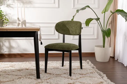 Set scaune 2 piese, Hanah Home, Lionte, Verde/Negru