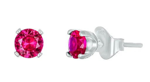 CRYSTalp Cercei argintii tip știft cu cristal fuchsia Feel 42270.FUC.S