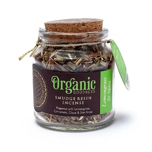 Tămâie organică Lemongrass & Spice, în pahar