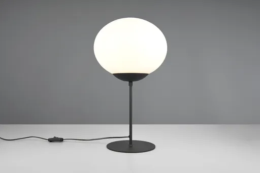 Lampa de masa Fomento, TRIO, 30x52 cm, 15W, 1x E27, metal, negru mat/alb