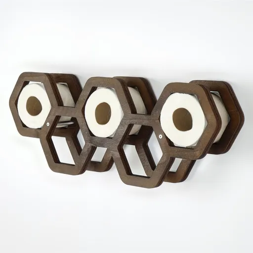 Suport pentru hartie igienica, Hanah Home, Wc020, 56x21x16 cm, Maro