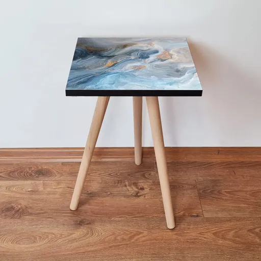 Masuta, Hanah Home, Shp178, 35x42x35 cm, Albastru / Bleumarin / Portocaliu / Alb