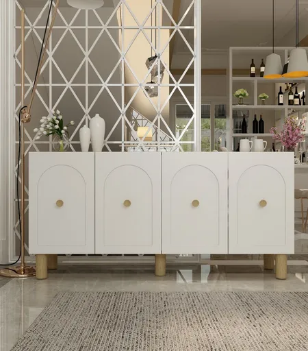 Consola, Hanah Home, Notre KB150 Bohem, 150x75x35 cm, Stejar Safir / Alb