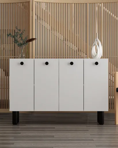 Consola, Hanah Home, Ilay Bohem, 120x80x29.6 cm, PAL , Alb/Negru