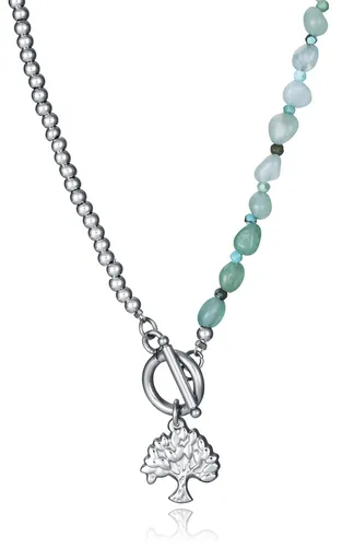 Viceroy Colier modern din oțel cu apatită și turcoaz Kiss 14199C01000