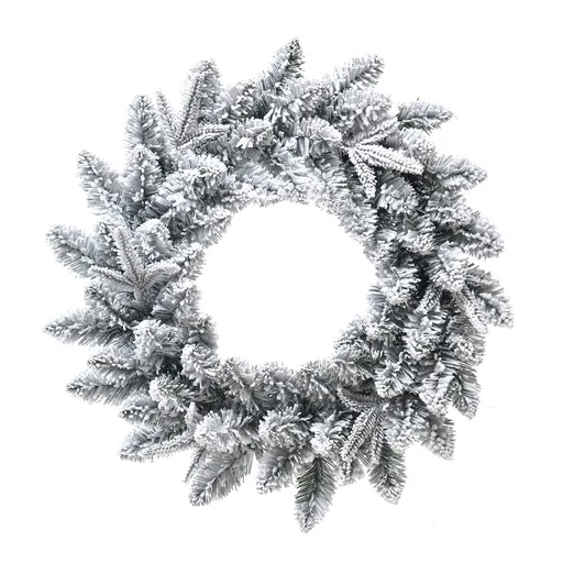 Coroană de Crăciun din ramuri de brad acoperite cu zăpadă, diametru 50 cm