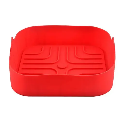 Forma din silicon pentru AirFryer Rosberg R51980SS, 20.5 x 20.5 x 5.5 cm, Rosu