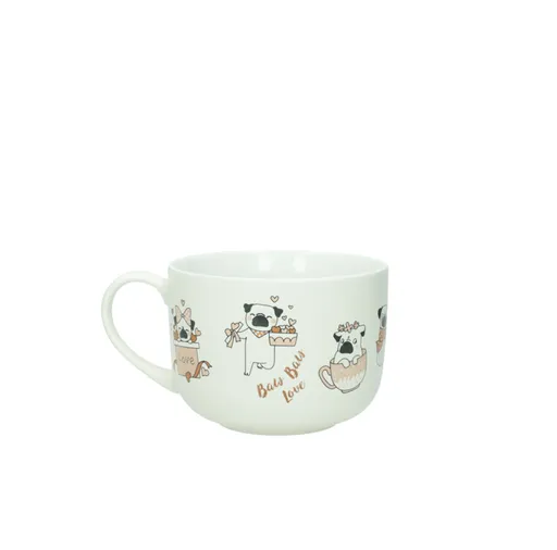 Cana mic dejun, Dogs, Brandani, 12.5x9 cm, portelan New Bone China
