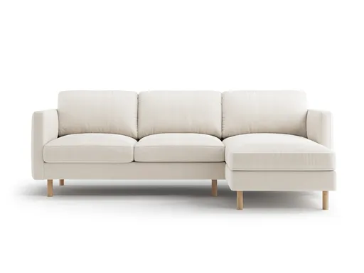 Coltar dreapta 3 locuri, Eden, Micadoni Home, 250x150x90 cm, catifea, bej