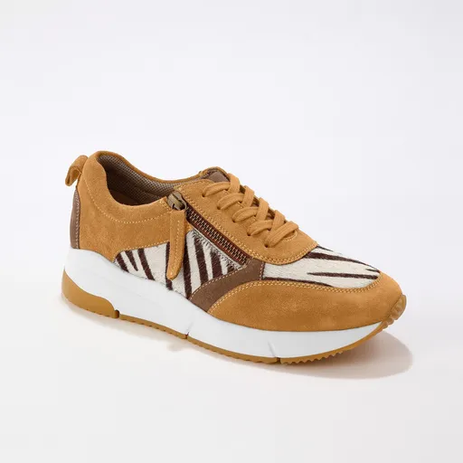 Adidași sport cu fermoar, cu imprimeu de blană de animal