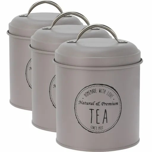 Set de cutii metalice pentru alimente Excellent Houseware 11 x 16 cm, 3 buc, maro, maro, S