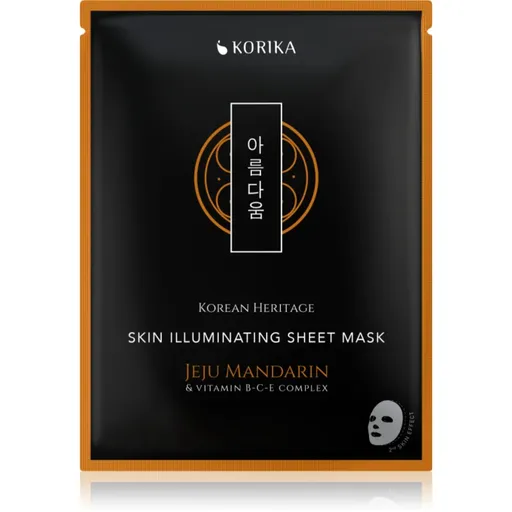 KORIKA Korean Heritage Jeju Mandarin & Vitamin B-C-E Complex Skin Illuminating Sheet Mask mască textilă iluminatoare 25 g