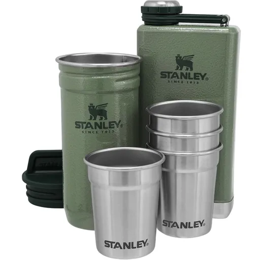Stanley Set cadou Adventure series flacon/ sticlă250 ml + pahare 4 bucăți verde