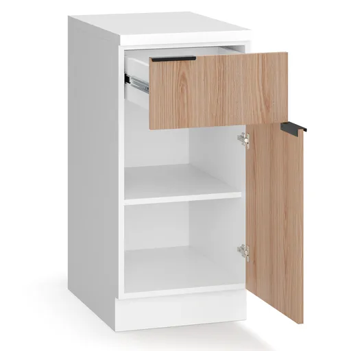 Blumfeldt WoodVista dulap cu sertare, Blat de lucru MDF robust, Uși cu închidere moale, Mânere din aluminiu