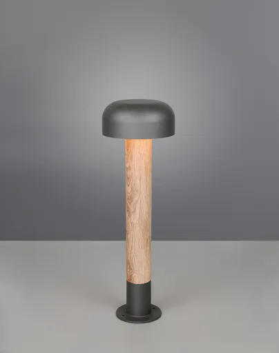 Lampadar de exterior Fraser, TRIO, 19x54 cm, 10W, 1x E27, aluminiu, gri/natur