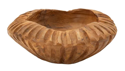 Sculptura decorativa / vas decorativ Geris, Mauro Ferretti, 19x19x8 cm, tec reciclat, lucrat manual, model unicat, maro