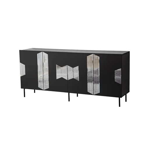 Consola, Hanah Home, Vienna, 180x80x40 cm, Negru / Fume