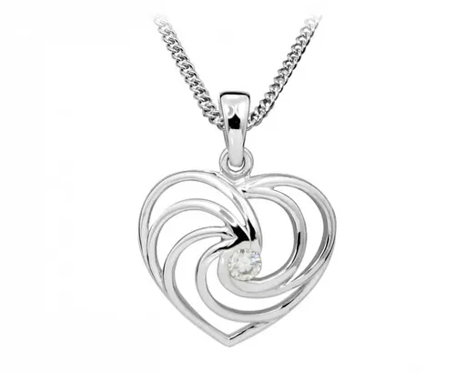 Silver Cat Romanticcolier inimă cu zircon SC408