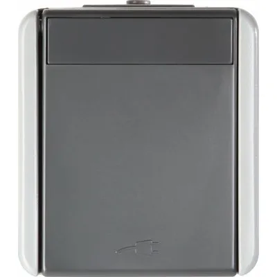 Fontana Priza SCHUKO 1P 16A PT IP44 Gri, TEM Modul TEM-VF12GY-U