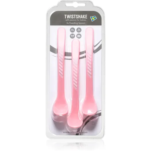 Twistshake Feeding Spoons linguriță 4+m Pastel Pink 3 buc
