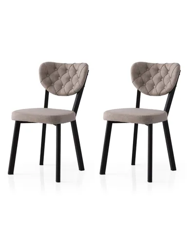 Set scaune 2 piese, Hanah Home, Enzo, Gri inchis