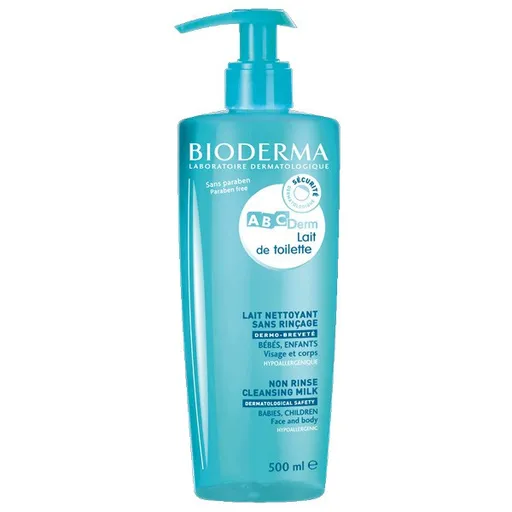 Bioderma Lapte de curățare pentru copii ABCDerm (Non Rinse Cleansing Milk) 500 ml