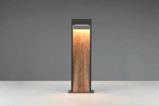 Lampadar de exterior Salmon, TRIO, 21.5x9.5x60 cm, 11W, 1x SMD, aluminiu, antracit/natur