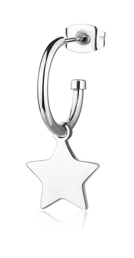 S'Agapõ Cercel single din oțel Stea Smile SSM023