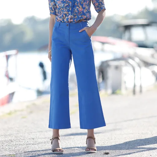 Pantaloni largi de culoare solidă cu croială