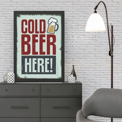 Tablou decorativ, Cold Beer (40 x 55), Polistiren, Multicolor