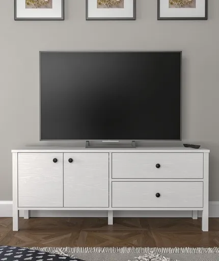 Comoda TV, Hanah Home, FRN-20001, 140x58x35 cm, Maro/Alb