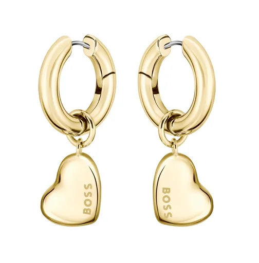 Hugo Boss Cercuri romantice 2 în 1 placate cu aur cu inimioare 1580641