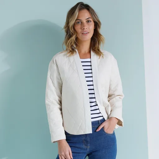 Jachetă matlasată cu guler kimono