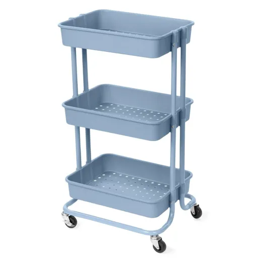 Cărucior de baie Compactor cu roți Grena3 rafturi, 43 x 34,8 x 75 cm, albastru, albastru