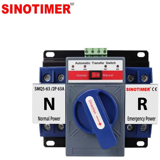 Comutator automat de transfer SINOTIMER SMQ5-63 / 2P 63A ATS retea generator, mod automat si manual SMQ5-2P-63A