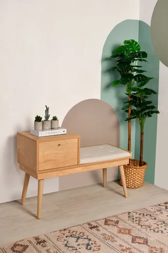 Banca, Hanah Home, Urban, 105x40x45 cm, Stejar / Crem