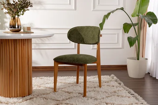 Set scaune 2 piese, Hanah Home, Lionte, Verde / Stejar închis