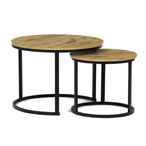 Set de măsuțe de conferință, stejar sălbatic, 2buc., maro deschis