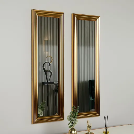 Set 2 oglinzi decorative, Hanah Home, Candy, Auriu