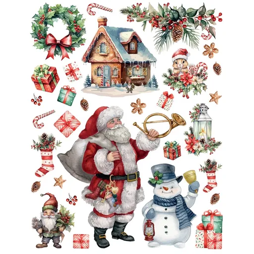 Autocolante de Crăciun Moș Crăciun, 33 x 50 cm