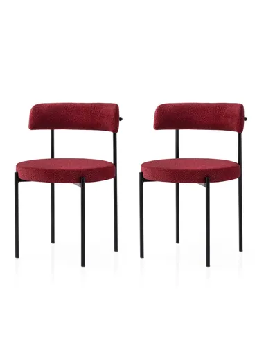 Set scaune 2 piese, Hanah Home, Gını, Negru/Rosu