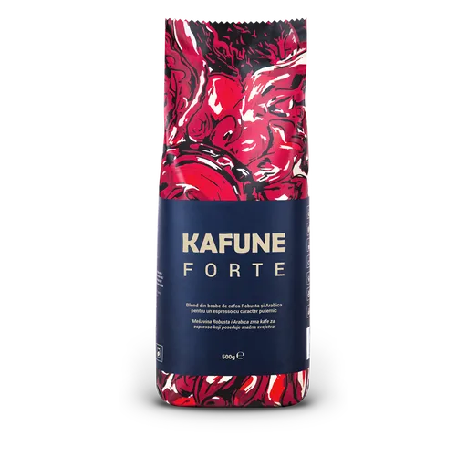 Kafune Cafea Boabe Forte - Blend Superior De Cafea Boabe 500 G Pentru Espresso, Cu Un Retrogust Plăcut De Ciocolată Caldă