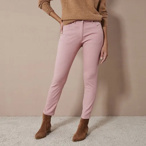 Pantaloni slim 7/8 de culoare uni