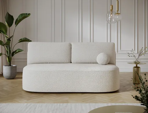 Canapea extensibila 2 locuri ELTAP, Lilana, 193x96x93 cm, lemn/poliester, alb