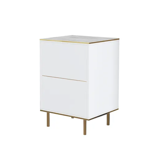 Noptieră Imaj Marble White, alb