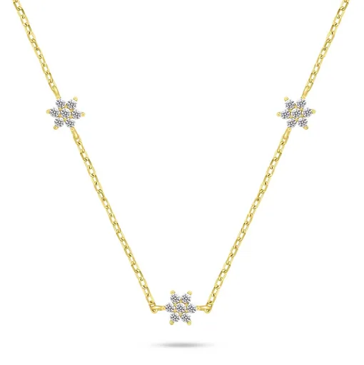 Brilio Silver Colier fermecător placat cu aur cu zirconi NCL109Y